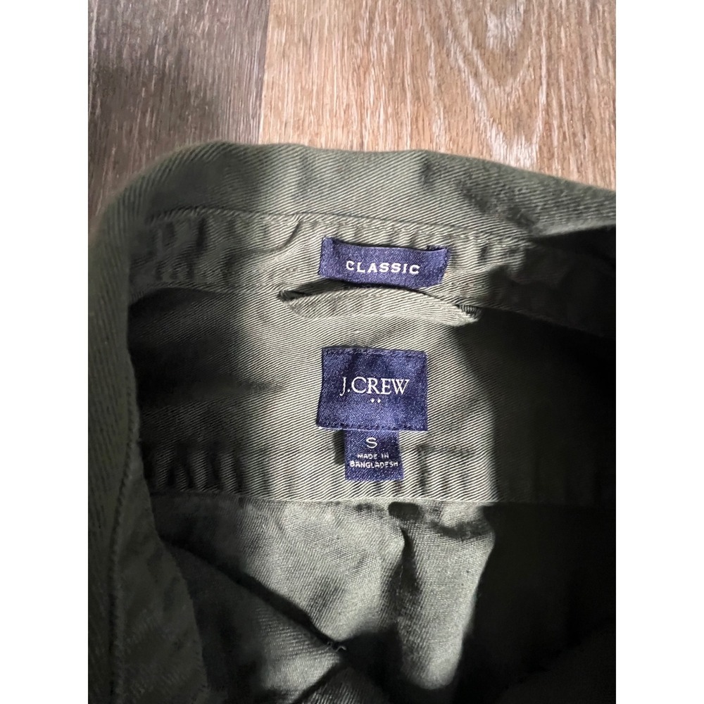 J.Crew Work Shirt Mens Small Green Excellent Classic Fit Twill Utility Pocket - Picture 2 of 7